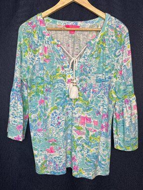 Lilly Pulitzer Del Lago What a Lovely Place Tunic, Small Resortwear Beach Boho